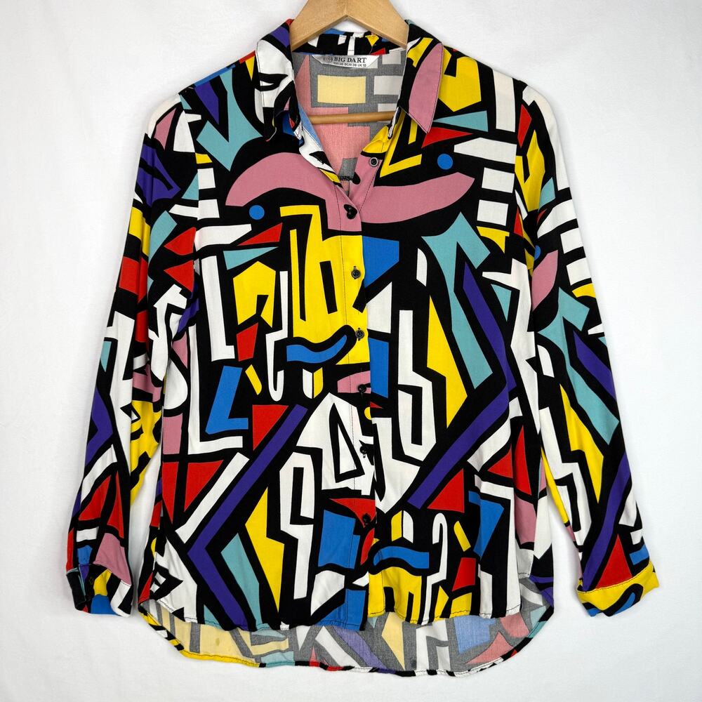 Big Dart Bright & Bold Button Down Shirt Small